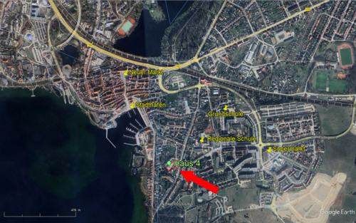 Übersichtsplan mit Lage des Hauses - 3 Zimmer Etagenwohnung zum Kaufen in Waren (Müritz)