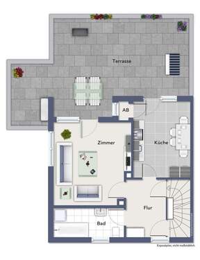 Obergeschoss beispielmöbliert - 