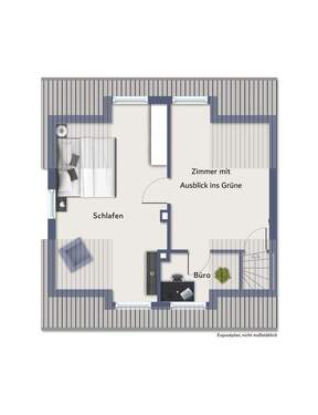 Dachgeschoss beispielmöbliert - 