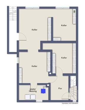 Kellergeschoss beispielmöbliert - 