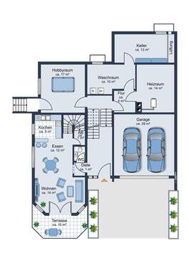 untergeschoss und Gästewohnung - 