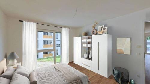 Visualisierung Schlafen - 2 Zimmer Etagenwohnung in Ulm