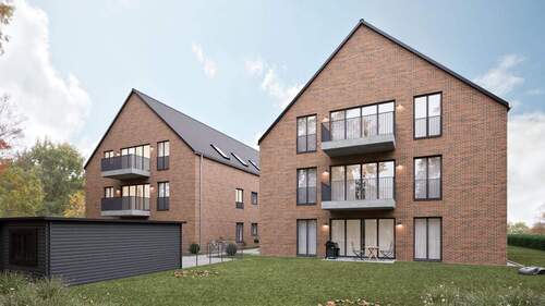 Rückseite - Neubau: Dachgeschosswohnung mit Aufzug nahe Dülmen-Zentrum