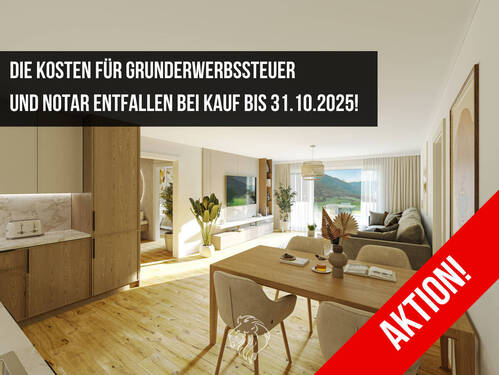 Wohnbereich - Top-Energieeffizienz trifft Komfort: Neubauwohnung mit Terrasse; KFW-40 Förderung