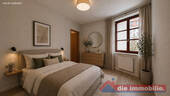 Schlafzimmer mit KI möbliert - 