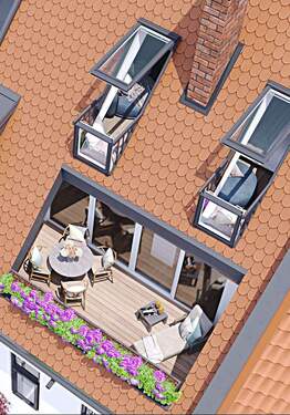 Dachterrasse mit Dachbalkon - 