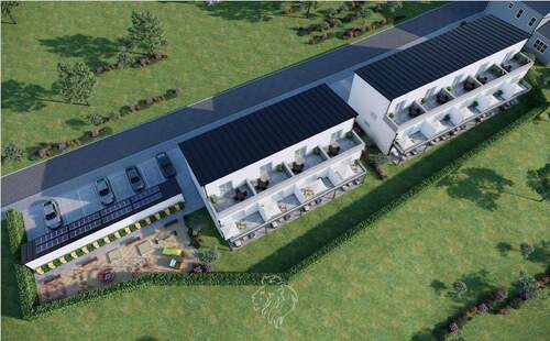 Vogelperspektive Rückansicht - Etagenwohnung mit 67,00 m&sup2; in Wertheim zum Kaufen