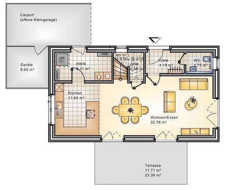 Erdgeschoss - 4 Zimmer Einfamilienhaus in Oldenburg / Bümmerstede