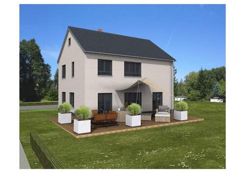 Hausbeispiel Terrassenansicht - Mehr Platz. Mehr Leben. Mehr Zuhause.