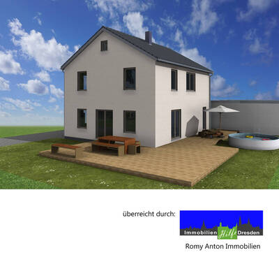 Hausbeispiel Terrassenseite - Grundstück in Stolpen / Lauterbach