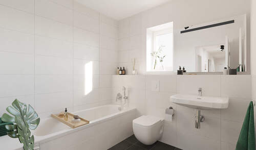 Ein Tageslichtbad mit Badewanne - Etagenwohnung mit 105,30 m² in Bensheim zum Kaufen