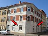 Eckansicht Oststraße/Unterstraße - 4 Zimmer Etagenwohnung zur Miete in Aschersleben