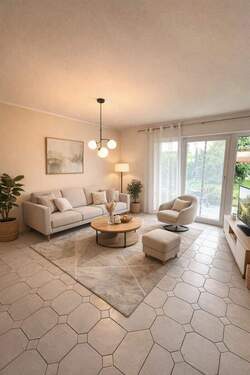 Wohnzimmer KI-generiert - Etagenwohnung mit 61,00 m&sup2; in Kesselsdorf zum Kaufen