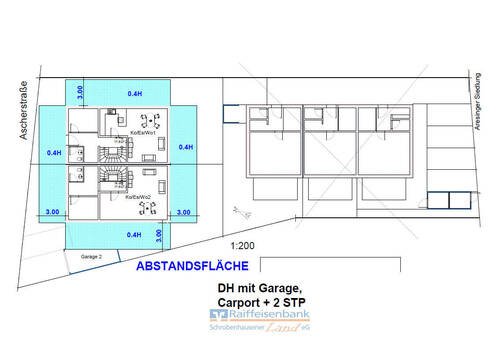 Frei- und Abstandsfläche Doppelhaus - Grundstück in Schrobenhausen