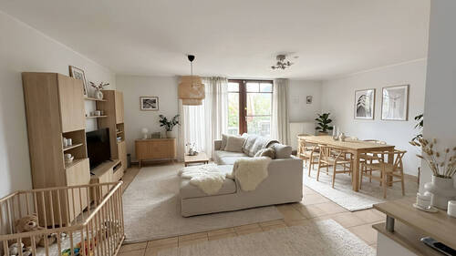 Wohnzimmer KI-Visualisierung - 4 Zimmer Doppelhaushälfte in Hamminkeln