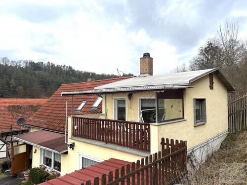 Blick vom Garten auf das Haus - 