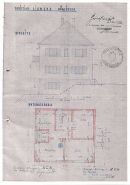 UG + Ansicht - 7 Zimmer Mehrfamilienhaus, Wohnhaus in Böblingen