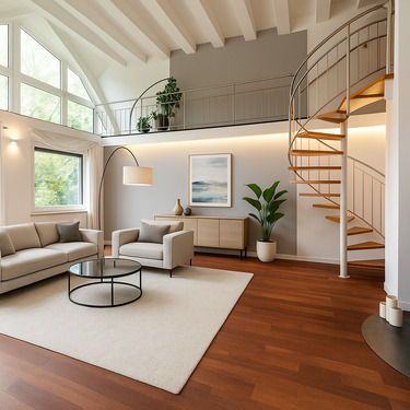 Wohnzimmer mit Zugang zurGalerie - 