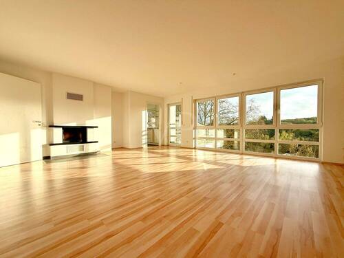 Wohn- und Esszimmer mit Kamin - 3 Zimmer Etagenwohnung zur Miete in Bad Soden am Taunus