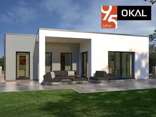 Bungalow 2 Flachdach Aktion - Bungalow 2: das ideale Domizil für Singles, Paare und Kleinfamilien. Mit Wohnkeller.