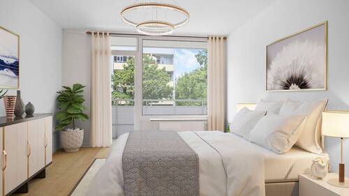 Schlafzimmer - Staging - 3 Zimmer Etagenwohnung zum Kaufen in München