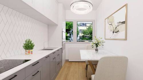 Küche - Staging - Etagenwohnung mit 72,80 m² in München zum Kaufen