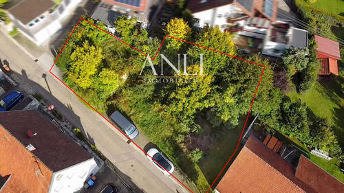 Grundstück projektiert in Syrgenstein Vogelperspektive 1 - Baugrundstück mit genehmigtem Bauantrag: Einfamilienhaus mit ELW in Syrgenstein - PROVISIONSFREI