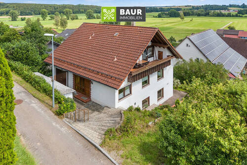 Luftaufnahme - 360° I Einfamilienhaus mit Einliegerwohnung in Mengen-Rosna, sofort verfügbar!