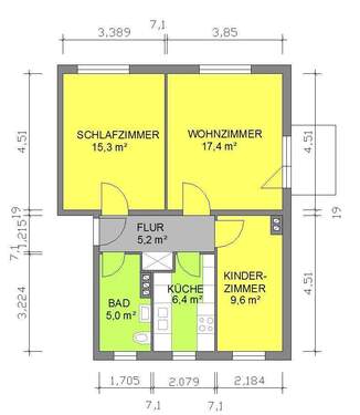 GR_re_3-RWE_ 58 qm_Balkon Giebel.jpg - 3 Zimmer Etagenwohnung zur Miete in Eisenach