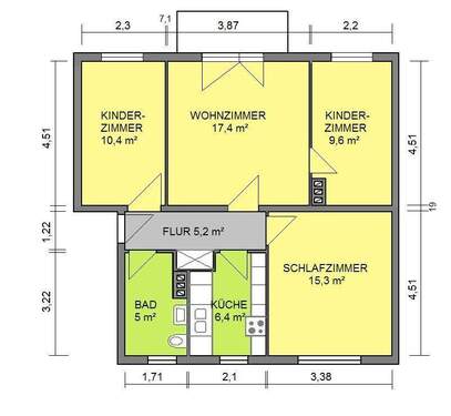 GR_RE_3-RWE_68 qm.jpg - 4 Zimmer Etagenwohnung zur Miete in Eisenach