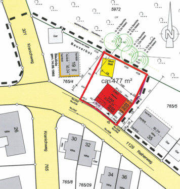 Lageplan frühere Bauvoranfrage - 