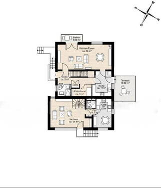 EG vorn u. 1.OG hinten - 