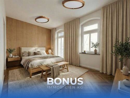 Schlafzimmer _visualisiert mit KI - 128 m² Erstbezug nach Sanierung 