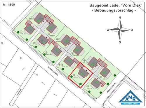 Lageplan - Baugebiet Jade! 'Vörn Diek'! - 62.750,00 EUR Kaufpreis, ca.  0,00 m²