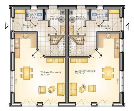 Erdgeschoss - 4 Zimmer Doppelhaushälfte in Apen / Augustfehn