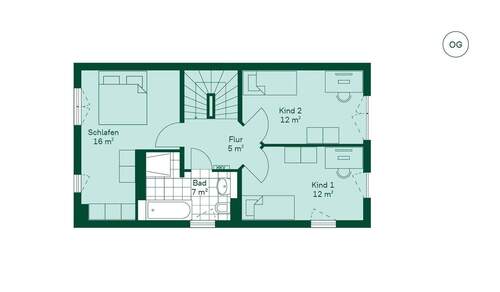 Geräumiges Obergeschoss mit viel Stauraum - 