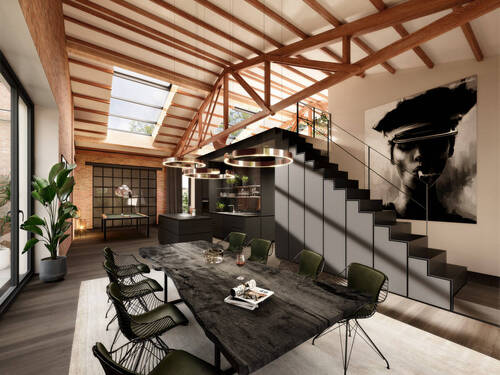 RIEGEL Wäschereiquartier. WOHNBEREICH MIT OFFENER - 