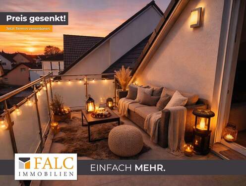 Einrichtungsbeispiel Balkon - Sofort bezugsfrei - modern, exklusiv & energieeffizient