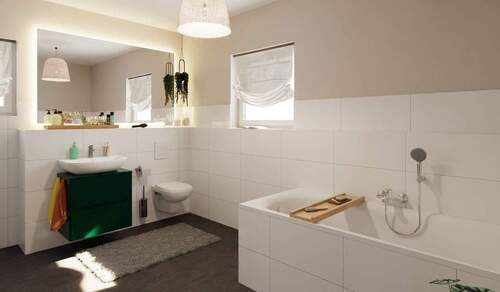 Ein zweites Bad, inklusive Badewanne - 