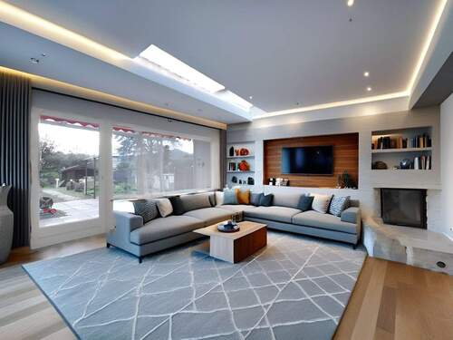 Homestaging /Erdgeschoss Wohnzimmer /Garten /Kamin - 