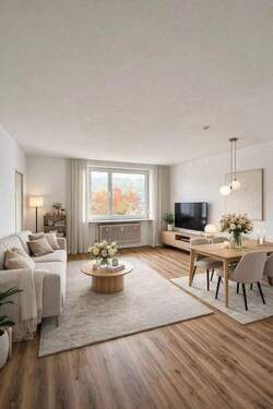 Einrichtungsvorschlag Wohnen & Essen - Frei ab sofort! Attraktive 2-Zimmer-Wohnung nach Südwest mit ca. 51,8 qm im 2.Stock & KFZ-Stellplatz