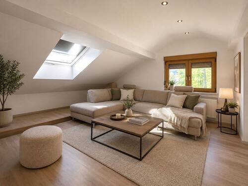 Wohnzimmer Visualisiert - Helle 3-Zimmer-Dachgeschosswohnung in ruhiger Lage von Lobbach