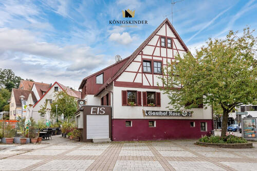 Ansicht - Freistehendes Gebäude mit Gaststätte und Wohnung im Ortskern von Scharnhausen
