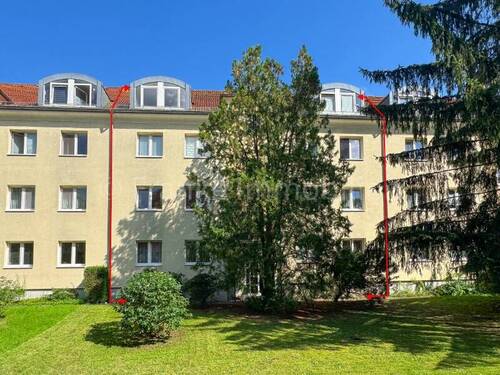 Ansicht Vorderseite - Seidnitz - Mehrfamilienhaus mit 8 Wohnungen, 4 Stellplätzen und Fernwärmeanschluss