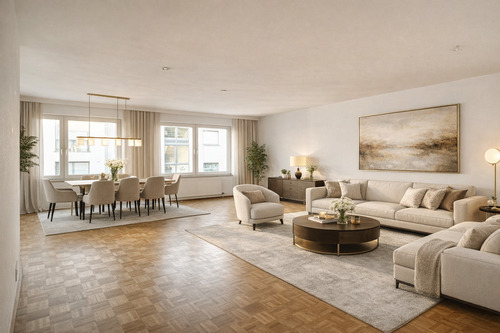 Wohn-Esszimmer - Großzügige Familienwohnung fußläufig zur Lorettostraße - modern und sehr gepflegt