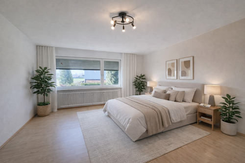 Schlafzimmer1_virtuell möbliert - 8 Zimmer Mehrfamilienhaus, Wohnhaus in Ainring