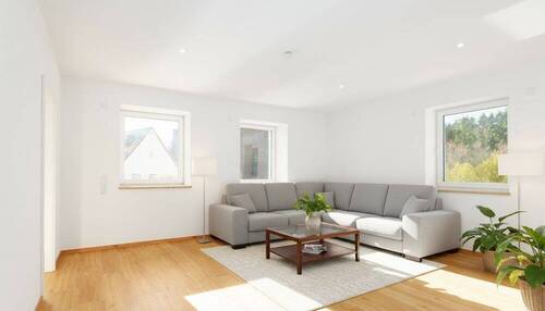 Wohnzimmer virtuelle Möblierung - 2 Zimmer Etagenwohnung in Mühlhausen