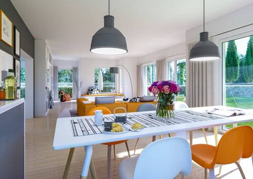 Wohnzimmer mit direktem Zugang zur Terrasse - 