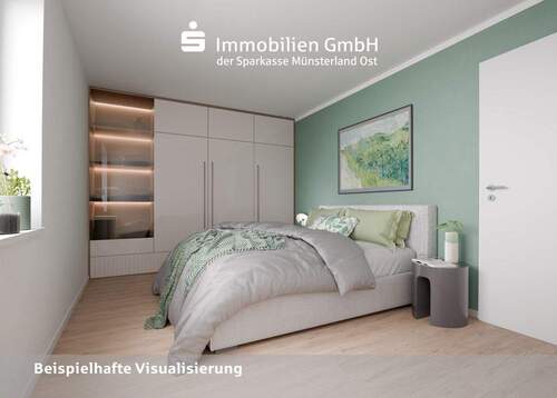Schlafzimmer - Etagenwohnung mit 79,00 m&sup2; in Münster zum Kaufen