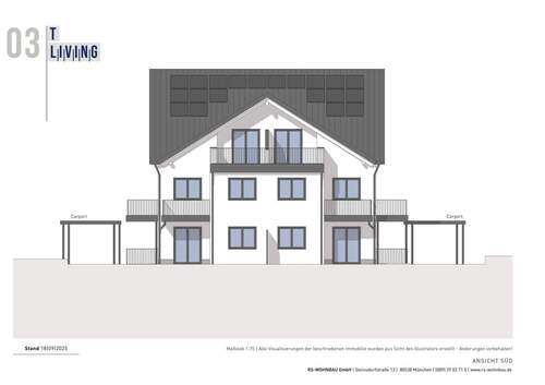Ansicht_Süd - Etagenwohnung mit 59,00 m&sup2; in Vaterstetten zum Kaufen